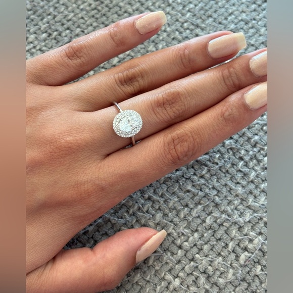 Sterling Silver Halo CZ Ring – Size 8 – 925 Stamped – Brand New - Picture 4 of 7